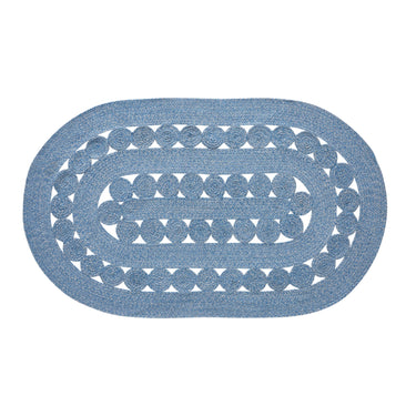 Celeste Blended Blue Indoor/Outdoor Oval Braided Rug 3'x5' (36